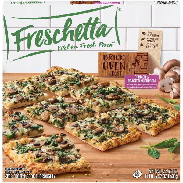 Freschetta Brick Oven Pizza Roasted Mushroom& Spinach 22.52 Ounce Size - 16 Per Case.