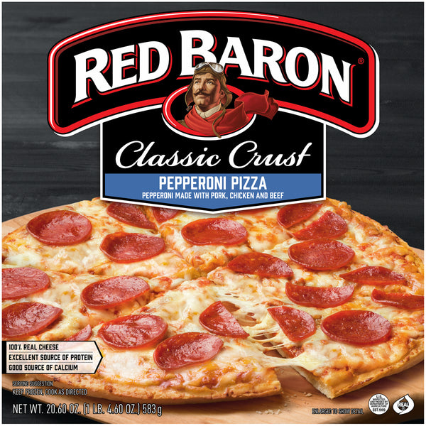 Red Baron Frozen Pizza Classic Crust Pepperoni 20.6 Ounce Size - 16 Per Case.