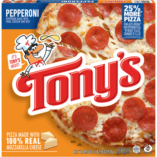 Tony's Pizzeria Style Crust Pepperoni Frozenpizza 18.56 Ounce Size - 16 Per Case.