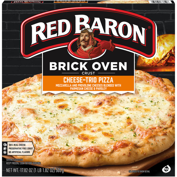 Red Baron Frozen Pizza Brick Oven Cheese Trio 17.82 Ounce Size - 16 Per Case.