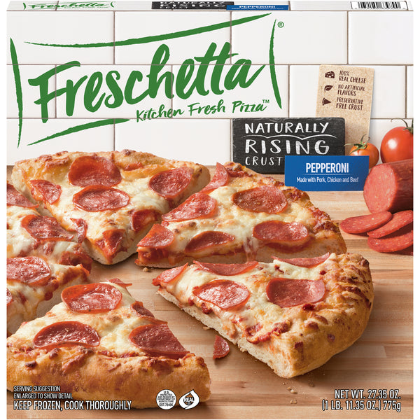 Freschetta Naturally Rising Crust Pizza Signature Pepperoni 27.35 Ounce Size - 14 Per Case.