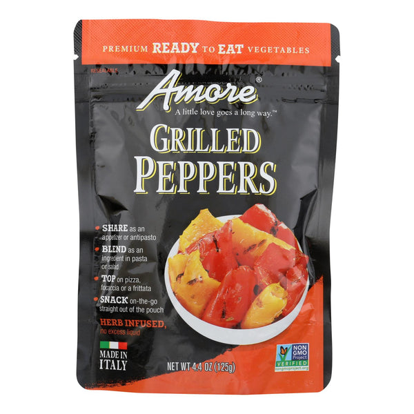 Amore Grilled Peppers - Case of 10 - 4.4 Ounce