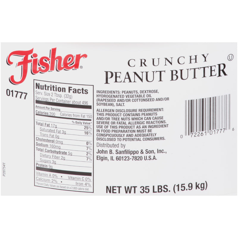 Fisher Peanut Butter Chunky Pail 1-35 Pound Kosher 1-35 Pound