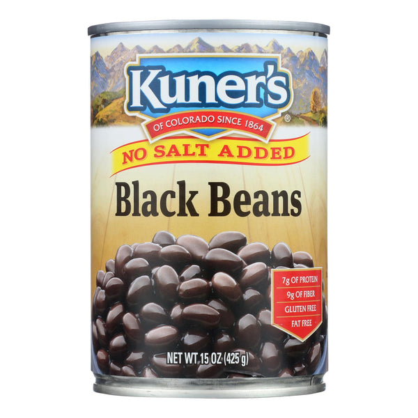 Kuner - Black Beans - No Salt Added - Case of 12 - 15 Ounce.
