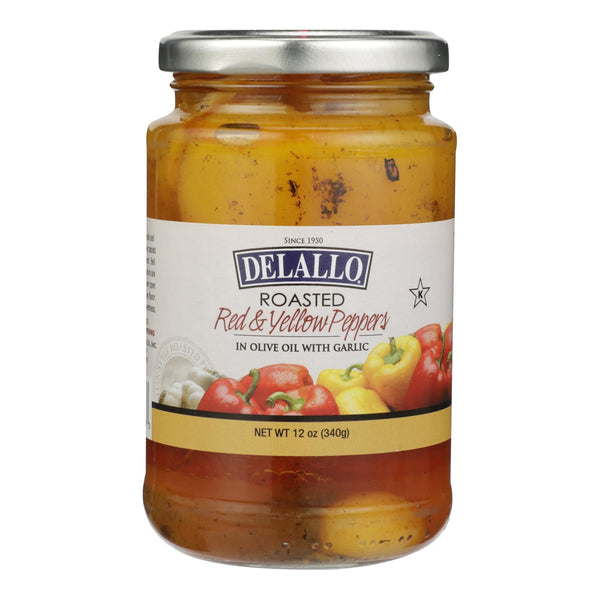 Delallo - Peppers Red & Yellow Roasted with Garlic - Case of 12-12 Ounce