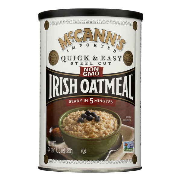 McCann's Irish Oatmeal Quick and Easy Steel Cut - Case of 12 - 24 Ounce.