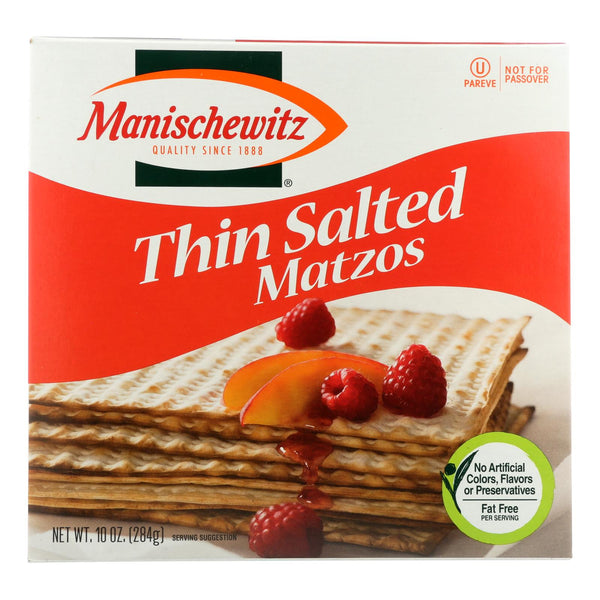 Manischewitz - Thin Matzo Cracker - Salted - Case of 12 - 10 Ounce.