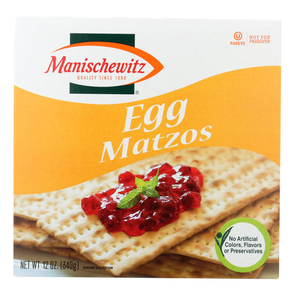 Manischewitz - Egg Matzo - Case of 12 - 12 Ounce.