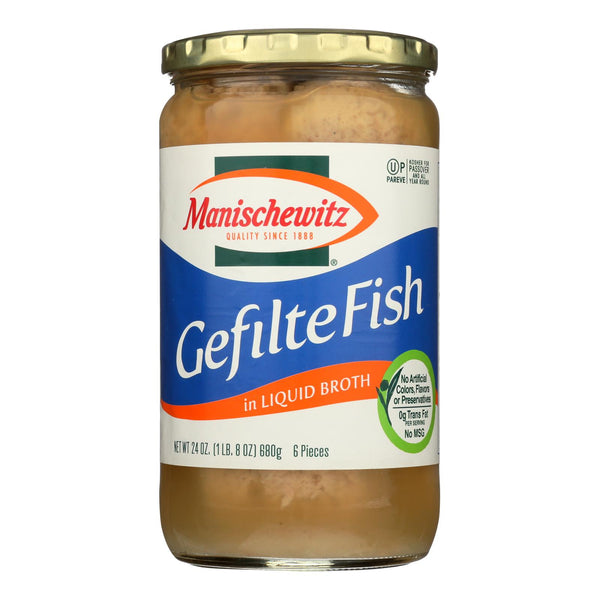 Manischewitz - Gefilte Fish in Liquid Broth - Original - Case of 12 - 24 Ounce.