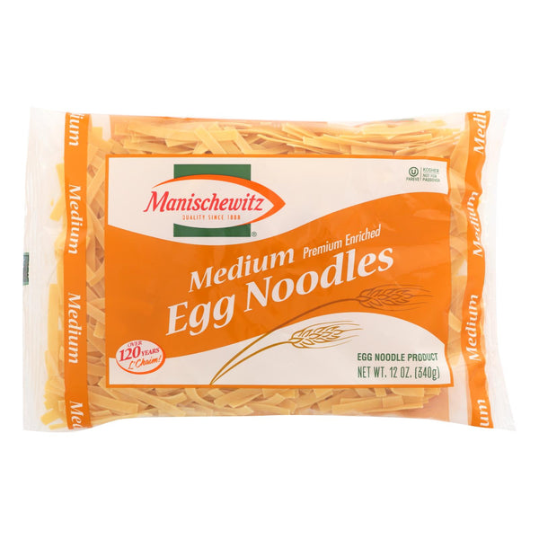 Manischewitz - Egg Noodles - Medium - Case of 12 - 12 Ounce.