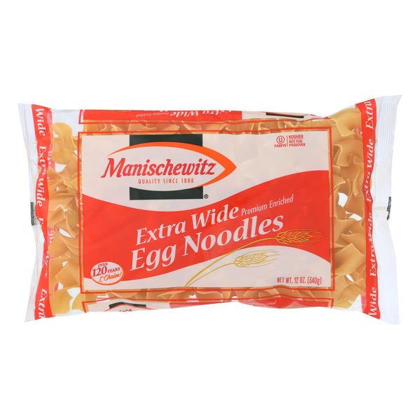 Manischewitz - Extra Wide Egg Noodles - Case of 12 - 12 Ounce.