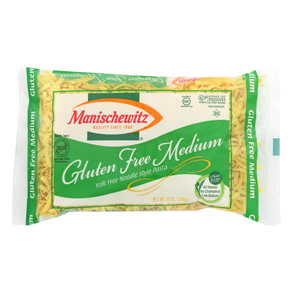 Manischewitz Gluten-Free Medium Egg Noodles  - Case of 12 - 12 Ounce