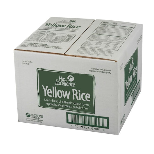 Producers Rice Mill Rice Parboiled Yellow Box, 15 Pounds - 1 Per Case.