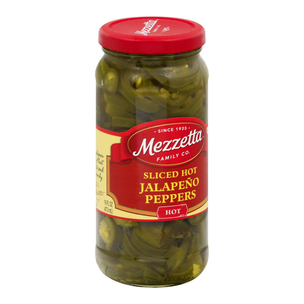 Mezzetta Hot Jalapeno Peppers - Sliced - Case of 6 - 16 Ounce.