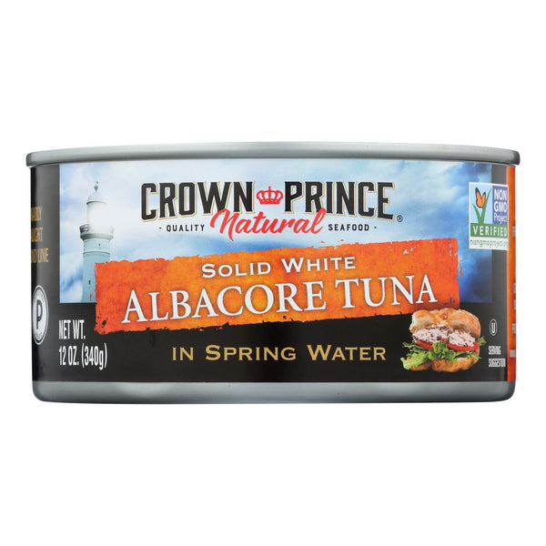 Crown Prince Albacore Tuna In Spring Water - Solid White - Case of 12 - 12 Ounce.
