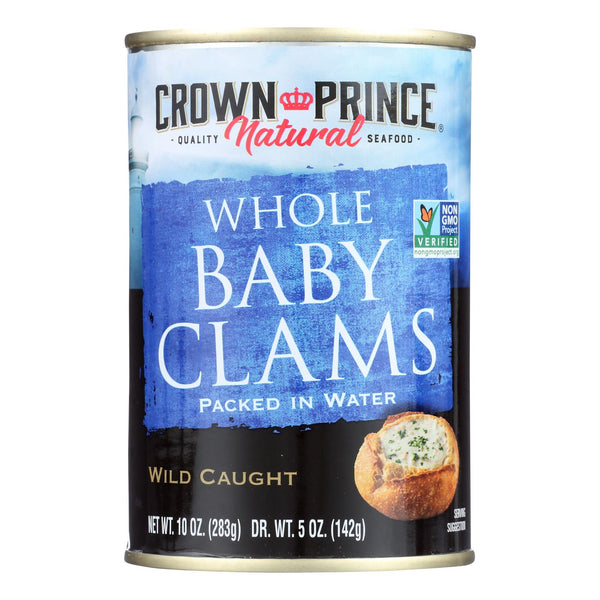 Crown Prince Clams - Boiled Baby Clams In Water - Case of 12 - 10 Ounce.