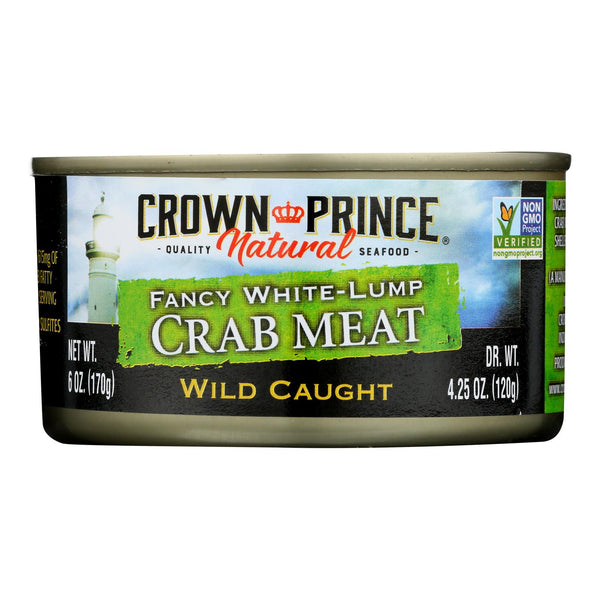 Crown Prince Crab Meat - Fancy White Lump - Case of 12 - 6 Ounce.