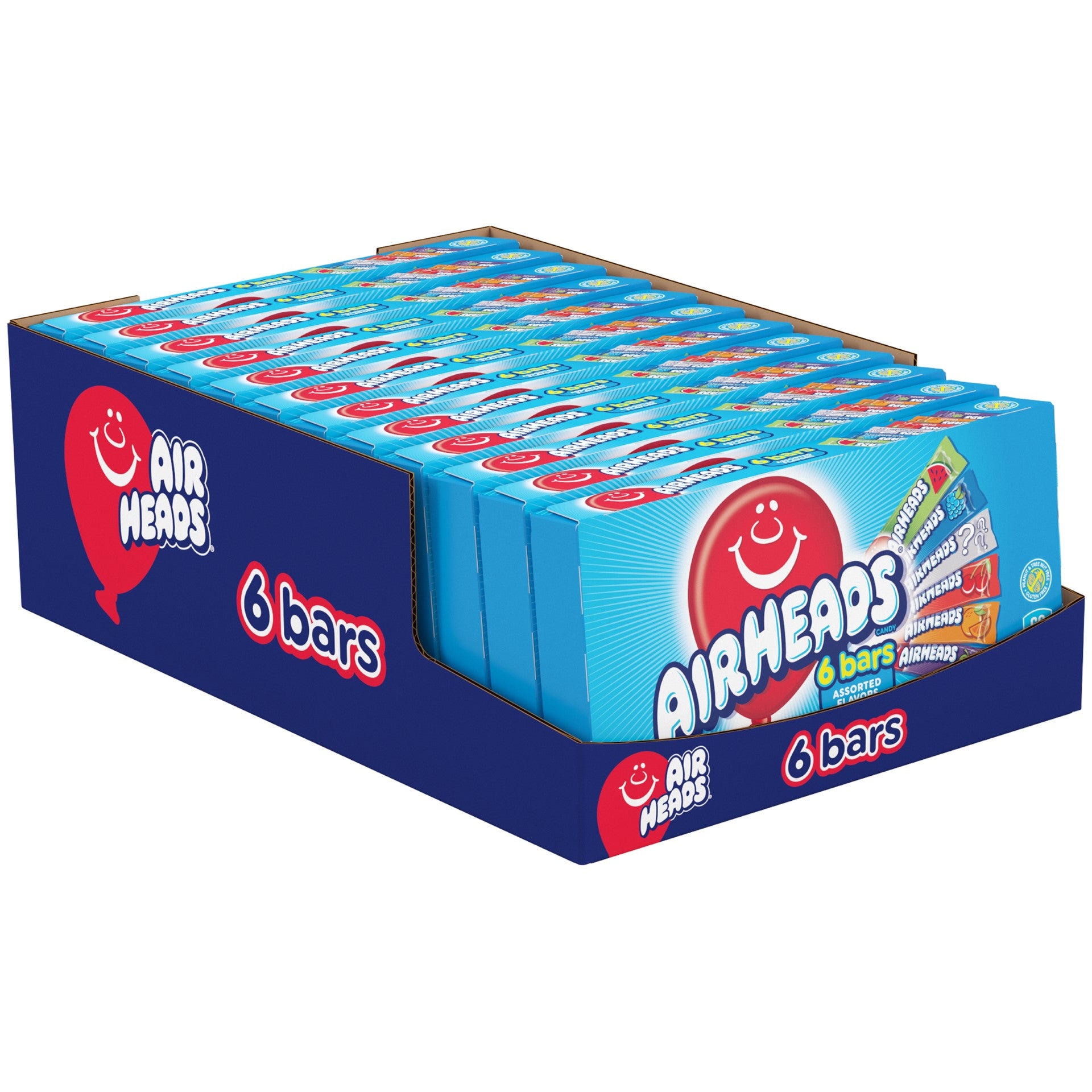 Airheads Bars Theatre Pack Assorted Flavors 3.3 Ounce Size - 12 Per Case.