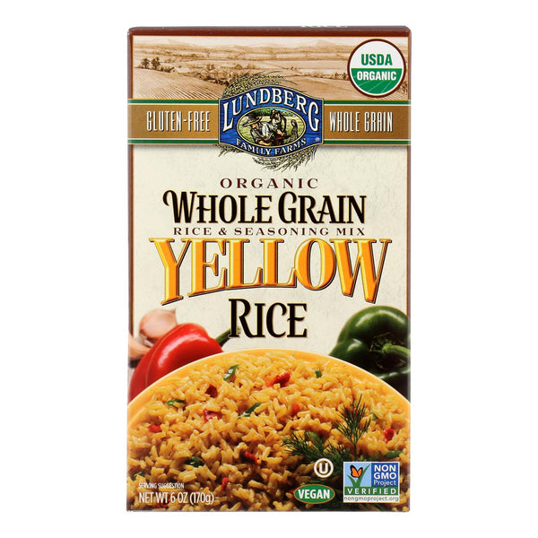 Lundberg Family Farms Organic Whole Grain Yellow Rice - Case of 6 - 6 Ounce.
