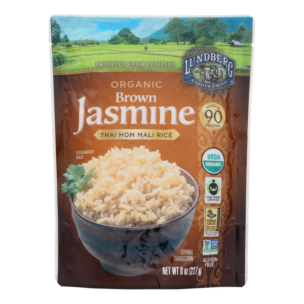 Lundberg Family Farms Organic Thai Rice - Brown Jasmine - Case of 6 - 8 Ounce