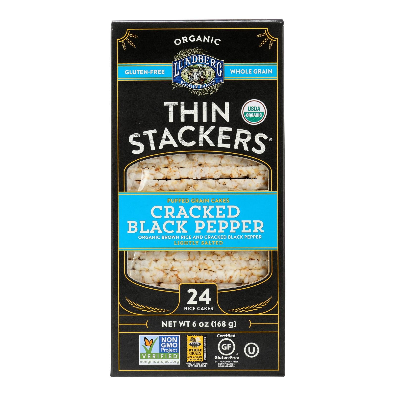 Lundberg Family Farms - Rice Ck Black Pepp Thin - Case of 6-6 Ounce