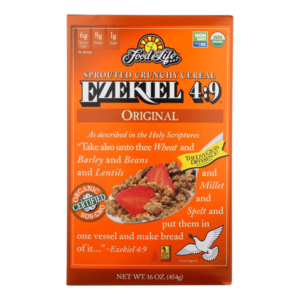 Food For Life Baking Co. Cereal - Organic - Ezekiel 4-9 - Sprouted Whole Grain - Original - 16 Ounce - case of 6