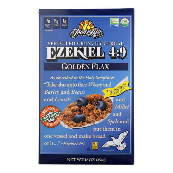 Food For Life Baking Co. Cereal - Organic - Ezekiel 4-9 - Sprouted Whole Grain - Golden Flax - 16 Ounce - case of 6