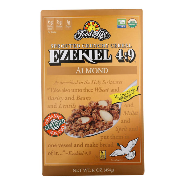 Food For Life Baking Co. Cereal - Organic - Ezekiel 4-9 - Sprouted Whole Grain - Almond - 16 Ounce - case of 6
