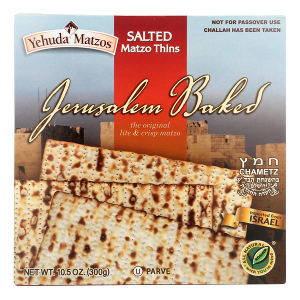 Yehuda Matzo Thins - Salted - Case of 12 - 10.5 Ounce