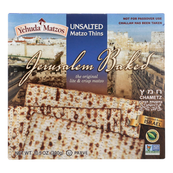 Yehuda - Matzo Thins Unsalted - Case of 12 - 10.5 Ounce