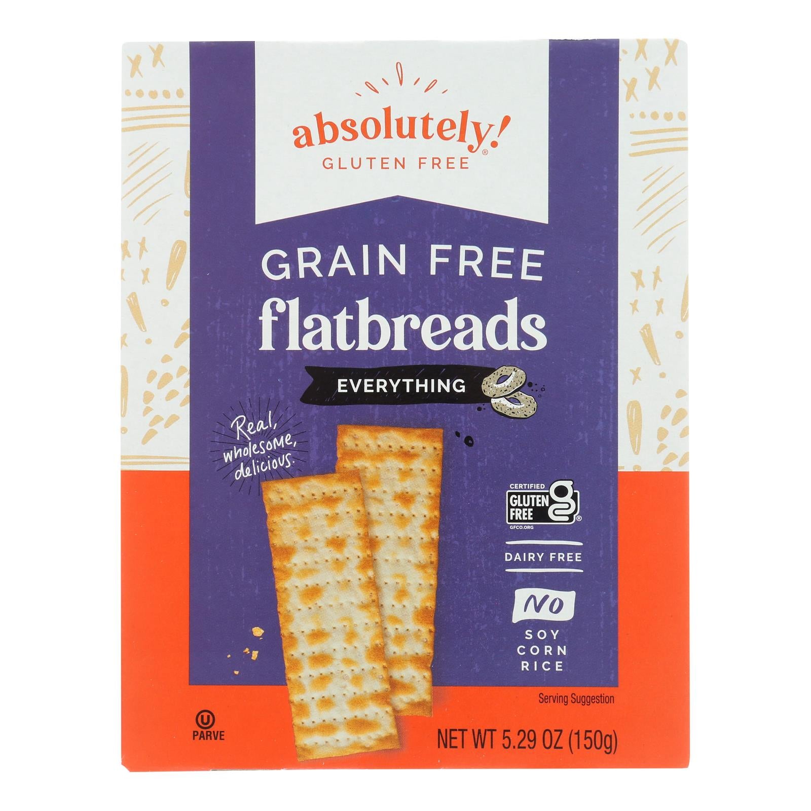 Absolutely Gluten Free - Flatbread - Original - Case of 12 - 5.29 Ounce.