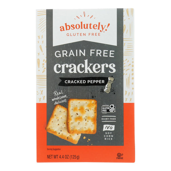 Absolutely Gluten Free - Crackers - Cracked Pepper - Case of 12 - 4.4 Ounce.