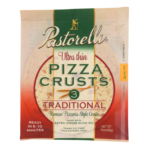 Pastorelli Pizza Crust - Ultra Thin - White - Case of 10 - 15 Ounce
