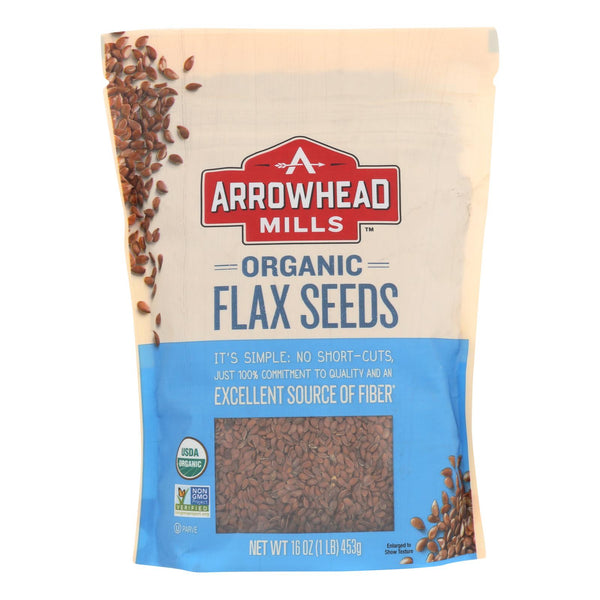 Arrowhead Mills - Organic Flax Seeds - Case of 6 - 16 Ounce.