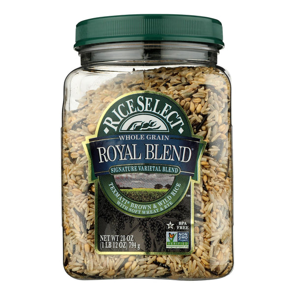 Rice Select Royal Blend Rice - Whole Grain and Brown - Case of 4 - 28 Ounce.