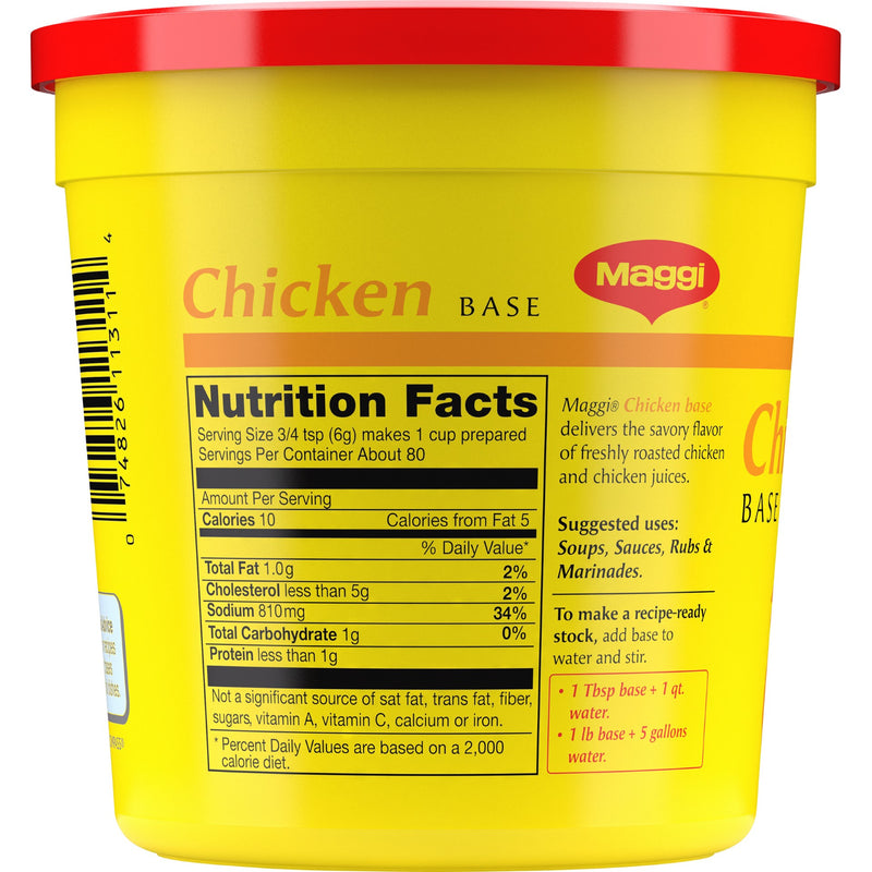 Maggi Chicken Base (No Added Msg) Gluten Free 1 Pound Each - 6 Per Case.