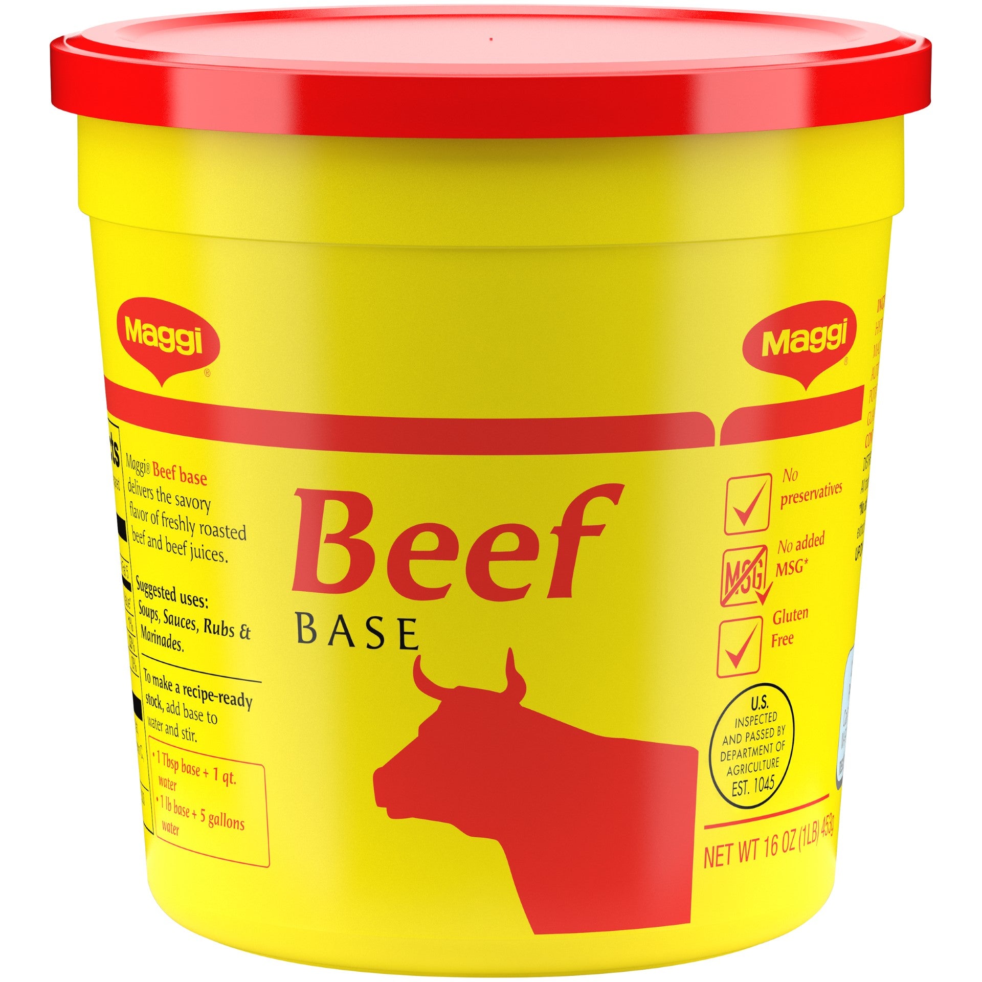 Maggi Beef Base (No Added Msg) Gluten Free 1 Pound Each - 6 Per Case.