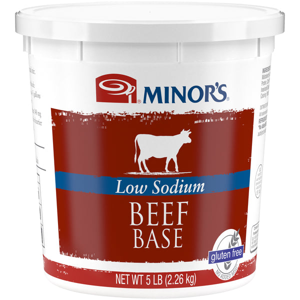 Minor's Beef Base Low Sodium (No Added Msg) Gluten Free 5 Pound Each - 4 Per Case.