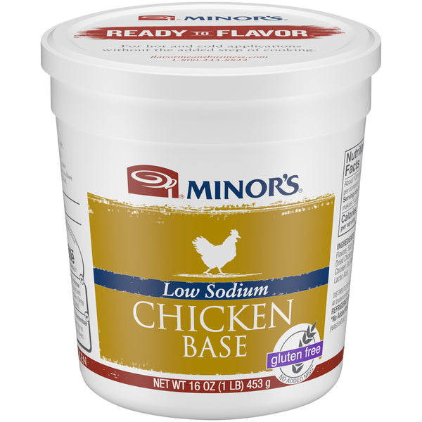 Minor's Chicken Base Low Sodium (No Added Msg) Gluten Free 1 Pound Each - 6 Per Case.
