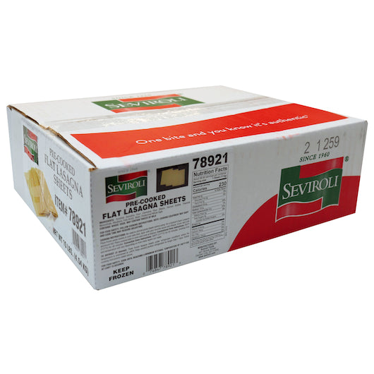 Seviroli Foods Pasta Flat Lasagna Sheet 10 Pound Each - 1 Per Case.