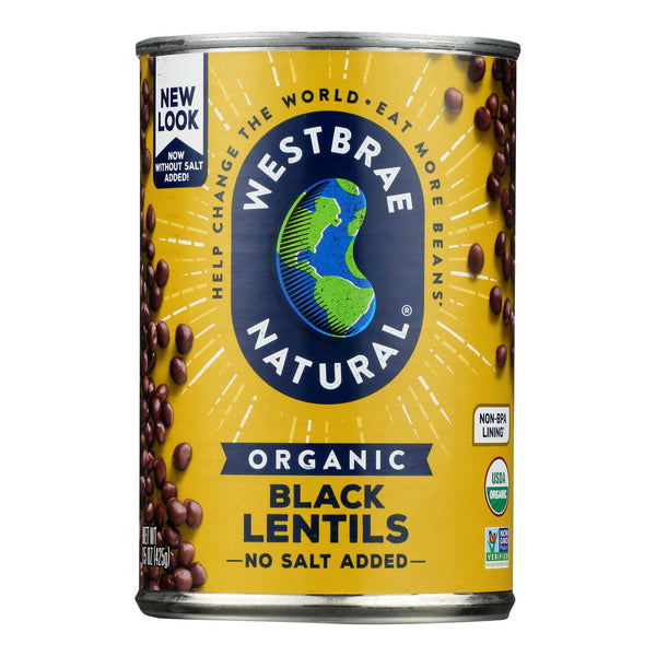 Westbrae Foods Organic Black Lentils Beans - Case of 12 - 15 Ounce.