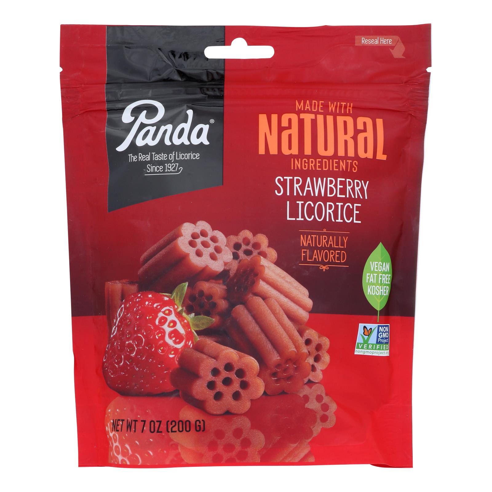 Panda Licorice - Licorice Strawberry Chews - Case of 8-7 Ounce