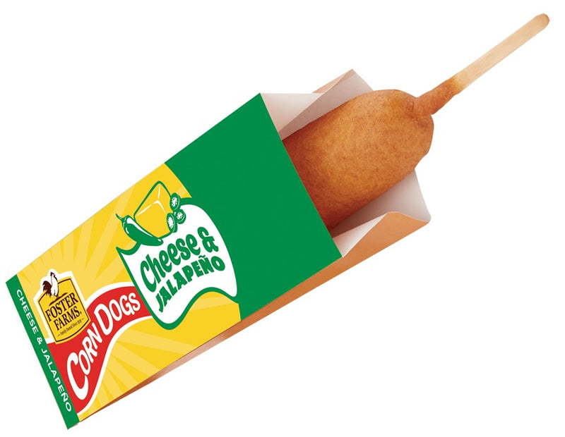 Foster Farms Cheese & Jalapeno Corn Dog, 4.25 Ounces, Individual Serving Bags - 36 Each per case