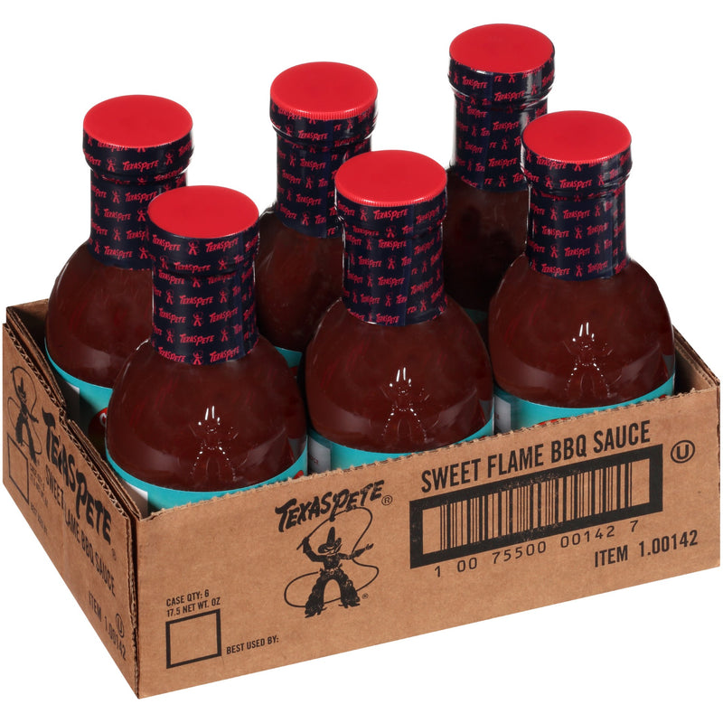 Texas Pete Sweet Flame BBQ Sauce 17.5 Ounce Size - 6 Per Case.