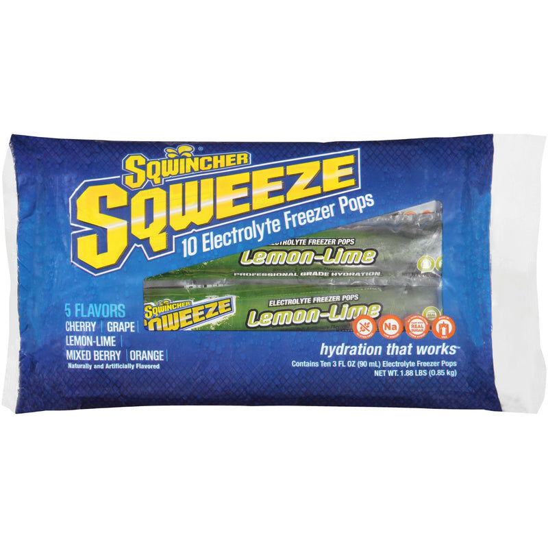 Sqwincher Sqweeze Electrolyte Freezer Pops Flavor Pack 10 Each - 15 Per Case.