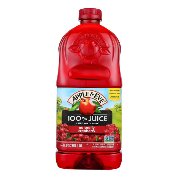 Apple and Eve 100 Percent Juice Naturally Cranberry Juice - Case of 8 - 64 fl Ounce.