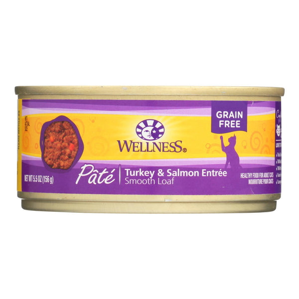 Wellness Pet Products Cat Food - Turkey and Salmon Recipe - Case of 24 - 5.5 Ounce.