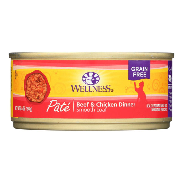 Wellness Pet Products Cat Food - Beef and Chicken - Case of 24 - 5.5 Ounce.
