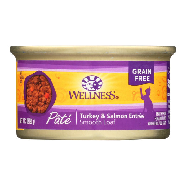 Wellness Pet Products Cat Food - Turkey and Salmon Recipe - Case of 24 - 3 Ounce.