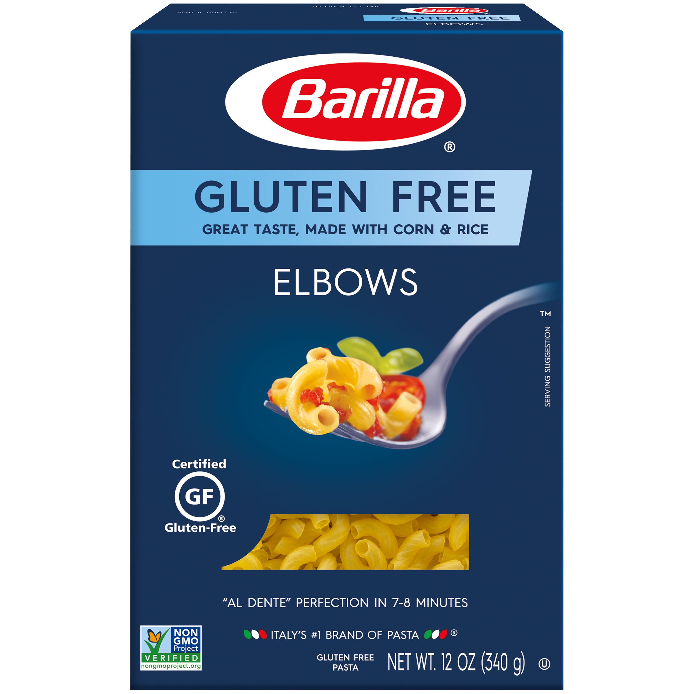 Elbows Gluten Free Barilla USA 12 Ounce Size - 8 Per Case.